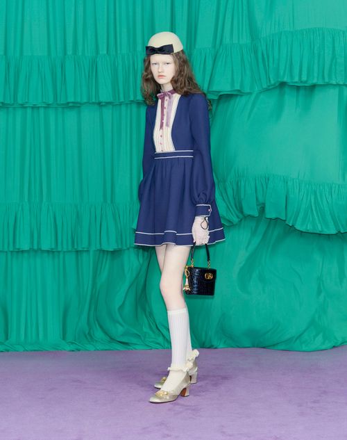 Valentino - Crepe Couture Short Dress - Indigo/birch - Woman - Dresses