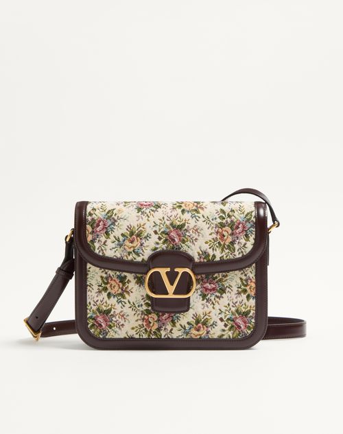 Valentino Garavani Embroidered Jacquard 9to5 Crossbody Bag In Brown/multicolour