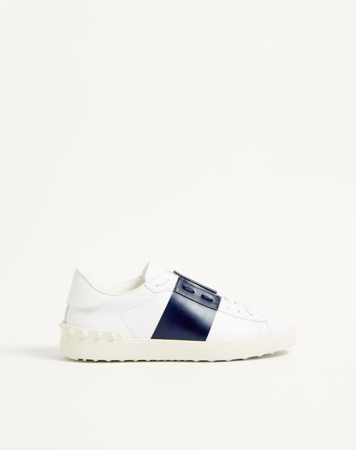 Valentino Garavani Calfskin Open Sneaker Man White/blue 45