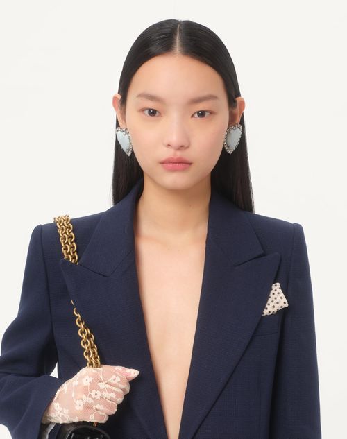 Valentino - Viscose Jacket With Bow - Provence Blue - Woman - Jackets And Blazers