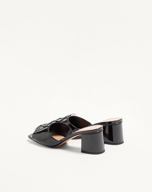 Valentino Garavani - Vlogo Signature Patent Leather Slide Sandal 60mm - Black - Woman - Sandals