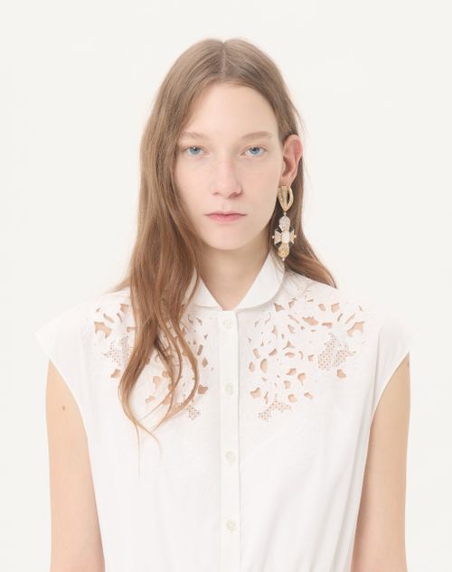 Valentino - Embroidered Poplin Midi Dress - White - Woman - Dresses