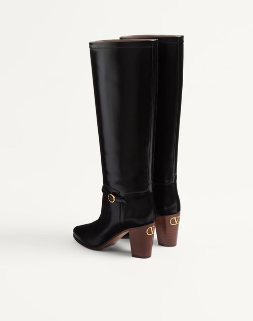 Valentino Garavani - Pattie Calfskin Boot 75mm - Black - Woman - Boots