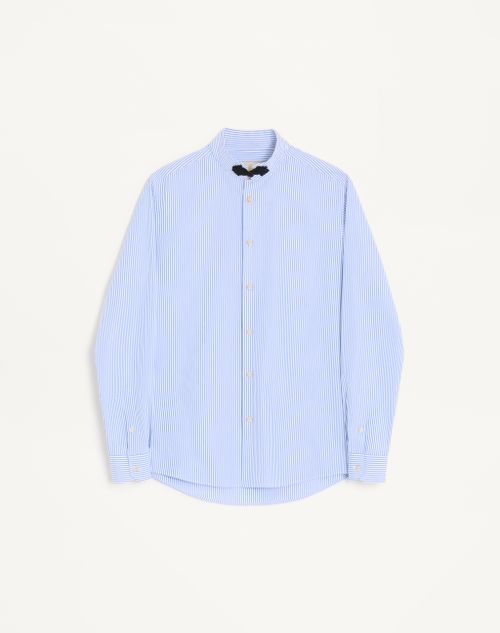 Valentino - Camicia A Maniche Lunghe Valentino In Cotone A Righe Con Alamaro - Azzurro - Uomo - Camicie