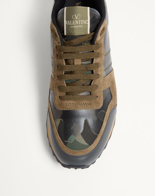 Valentino Garavani - Camouflage Rockrunner Sneaker - Military Green - Man - Sneakers