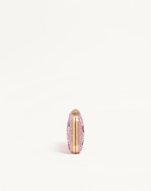 Valentino Garavani - Valentino Garavani Carry Secrets Minaudiere With Cherryfic Rhinestone Motif - Pink - Woman - Clutches