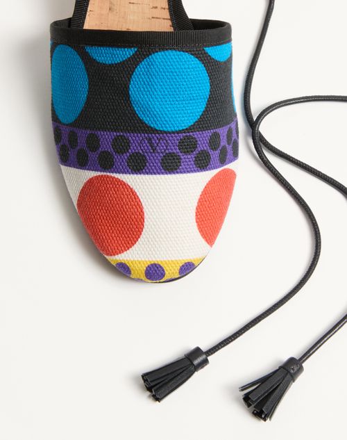 Valentino Garavani - La Cruisette Wedge In Optical Pois Canvas 75mm - Multicolour - Woman - Espadrilles And Wedges