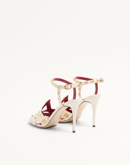 Valentino Garavani - Studdy Kidskin Sandal 100mm - Ivory - Woman - Sandals