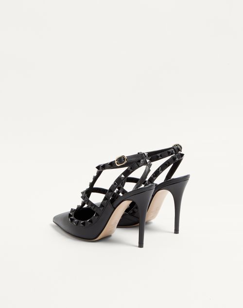 Valentino Garavani - Rockstud Ankle Strap Pump With Tonal Studs 100  - Black - Woman - Pumps