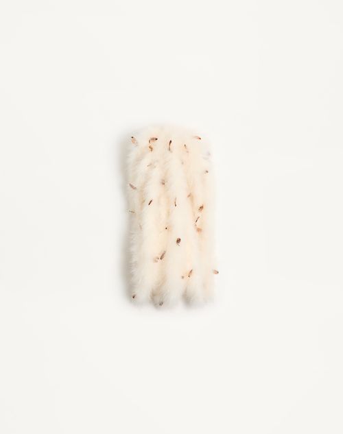 Valentino Garavani - Valentino Feathers Scarf With Turkey And Pheasant Feathers - White/brown - Woman - Soft Accessories