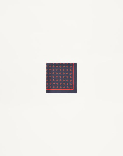 Valentino Garavani Opticool Silk Scarf Man Navy/ Red Onesize