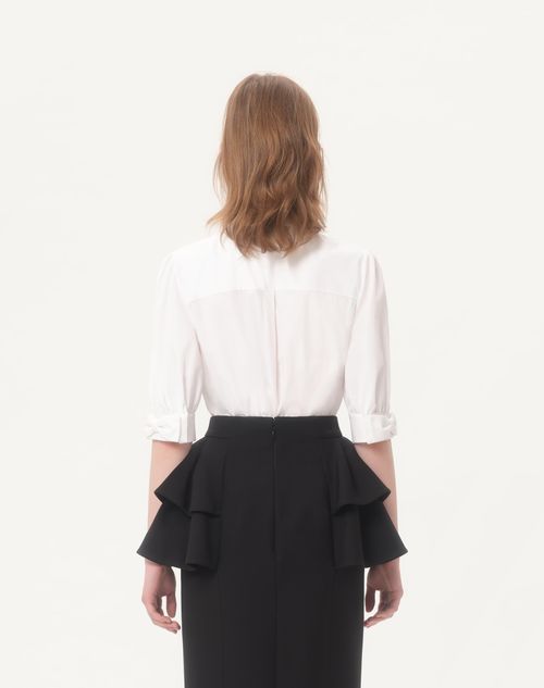 Valentino - Cotton Popeline Shirt - White - Woman - Shirts And Tops