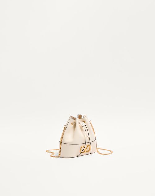 Valentino Garavani - Mini Bucket Bag In Nappa With Vlogo Signature Chain - Light Ivory - Woman - Shoulder Bags