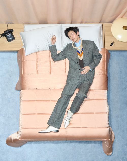 Valentino - Valentino Single-breasted Mouliné Wool Jacket - White/ Black - Man - Coats And Blazers