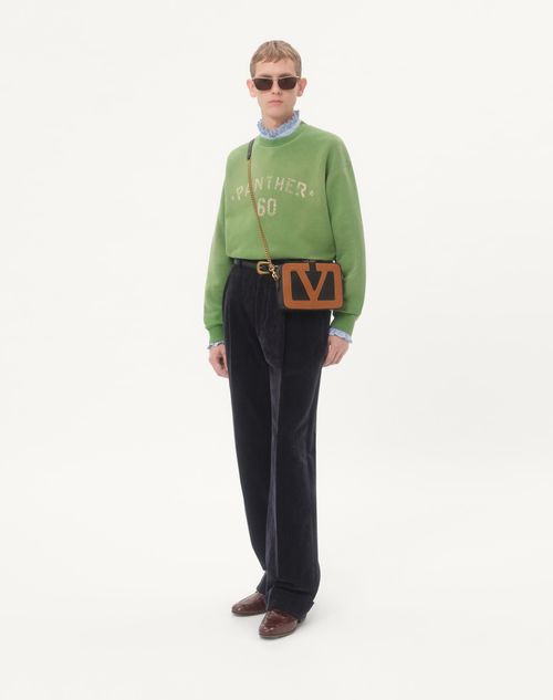 Valentino Garavani - Valentino Garavani Viva Superstar Nappa Leather Crossbody Bag - Black/spice - Man - Shoulder Bags