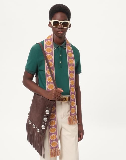 Valentino - Cotton Piqué Polo Shirt With Vlogo Patch - Dark Green - Man - T-shirts And Sweatshirts