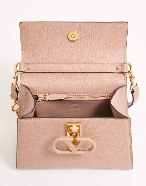 Valentino Garavani - Valentino Garavani Vsling Kleine Handtasche Aus Genarbtem Kalbsleder - Rose Cannelle - Frau - Henkeltaschen