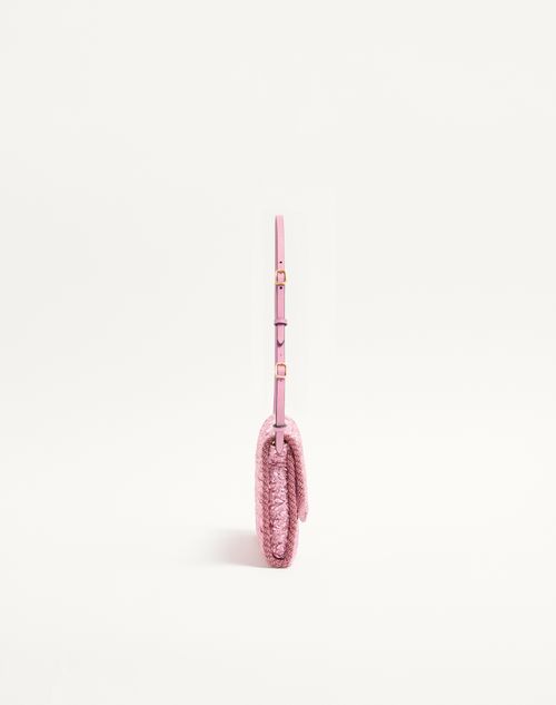 Valentino Garavani - Valentino Garavani Devain Small Shoulder Bag In Cloqué Jacquard Fabric. - Pink - Woman - Shoulder Bags