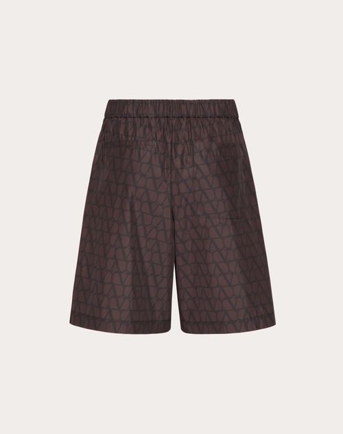Valentino - Nylon Bermuda Shorts With Toile Iconographe Print - Ebony/black - Man - Pants And Shorts