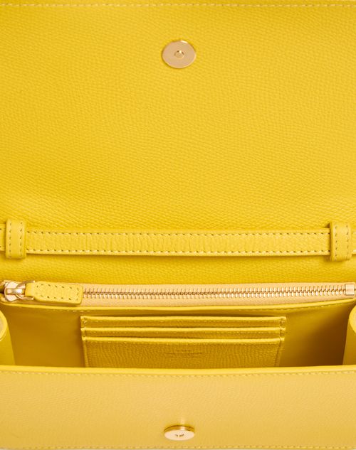 Valentino Garavani - Vlogo Signature Mini Shoulder Bag In Grainy Calfskin - Yellow - Woman - Wallets And Small Leather Goods