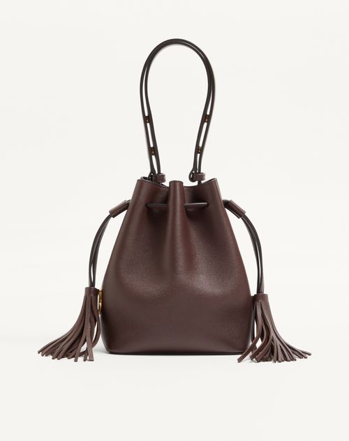 Valentino Garavani - Valentino Garavani Small So Seau Bucket Bag In Leather - Brown - Woman - Shoulder Bags