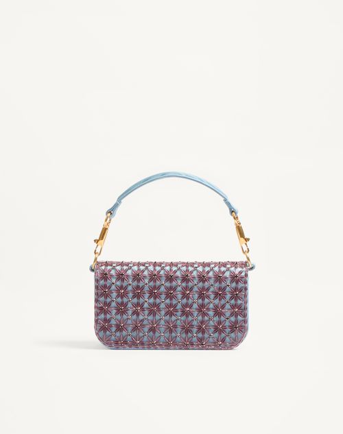 Valentino Garavani - Valentino Garavani Locò Small Shoulder Bag Embroidered With Jewel Logo - Amethyst/cloudy Blue - Woman - Shoulder Bags