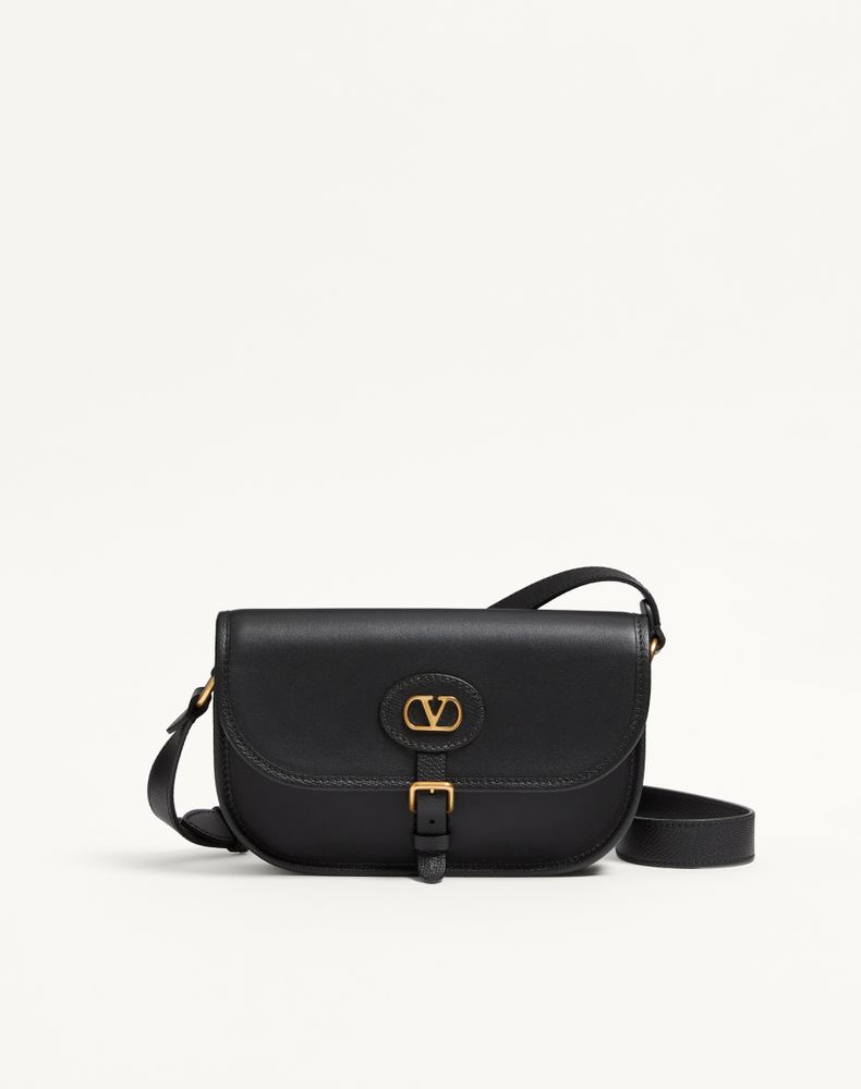 Valentino Garavani Antibes Leather Crossbody Bag Adjustable Strap In Black