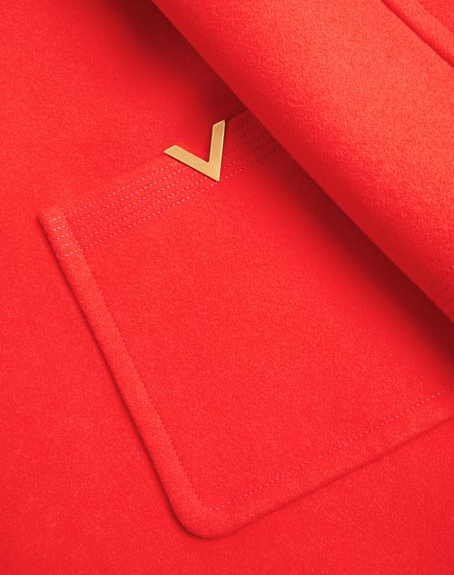Valentino - ヴァレンティノ ウールドラップ シングルブレスト コート - レッド - メンズ - コート＆ブレザー
