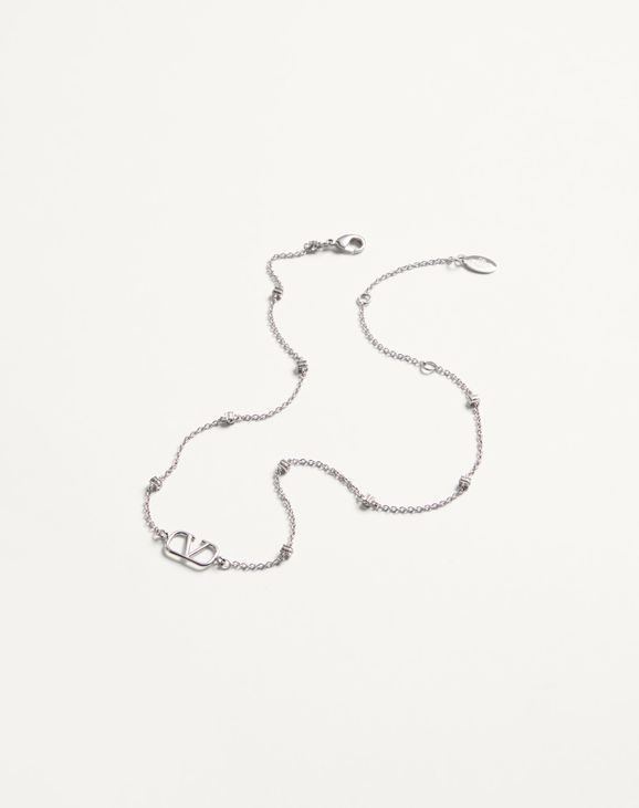 valentino Vロゴシグネチャーメタルxクリスタルネックレス valentino Vロゴシグネチャーメタルxクリスタルネックレス Vロゴ