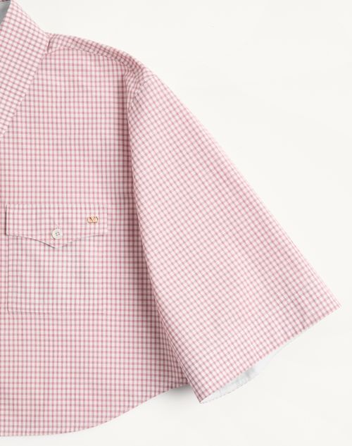 Valentino - Shirt With Checked Pattern - Pink/ivory - Woman - Shirts And Tops