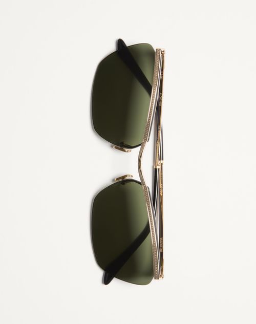 Valentino - Floating Rimless Metal Glasses - Gold/green - Unisex - Eyewear
