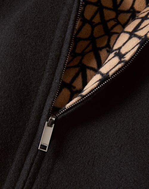 Valentino - Reversible Double-faced Wool Jacket With Toile Iconographe Pattern - Beige/black - Man - Outerwear