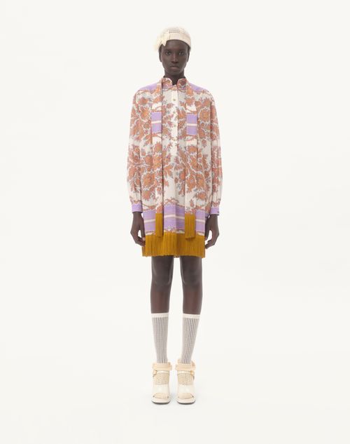 Valentino - Short Dress In Voyage Imaginaire Muslin - Multicolor - Woman - Dresses