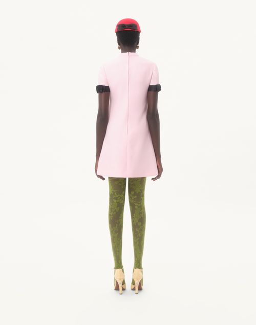 Valentino - Vestido Corto De Crepe Couture - Taffy/negro - Mujer - Vestidos