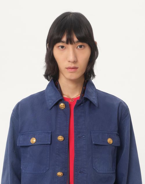 Valentino - Cotton T-shirt With Vlogo Patch - Red - Man - T-shirts And Sweatshirts