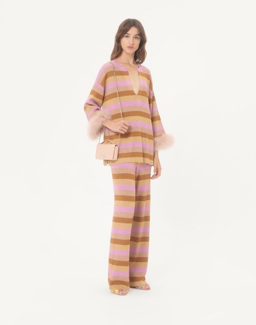 Valentino Garavani - Vlogo Signature Chain Wallet In Moiré Fabric With Jewel Logo - Pink - Woman - Wallets And Small Leather Goods