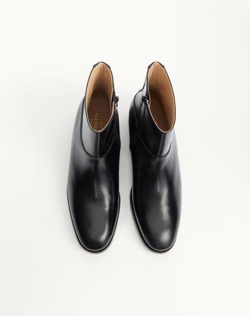 Valentino Garavani - Pat Calfskin Ankle Boot - Black - Man - Boots
