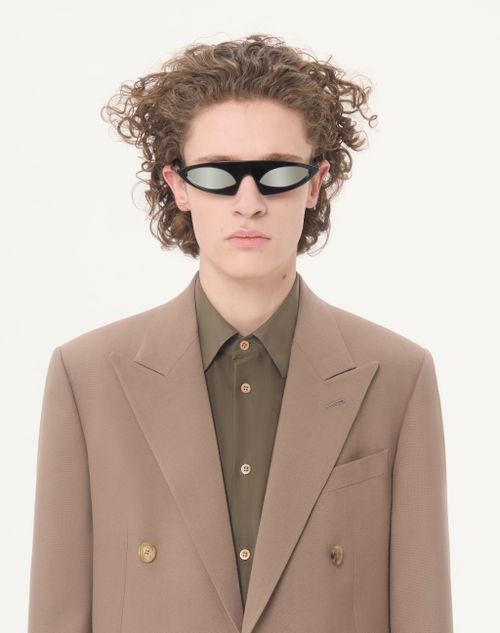 Valentino - Valentino Double-breasted Jacket In Natté Wool - Beige - Man - Coats And Blazers