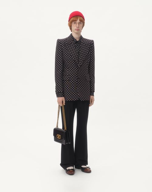 Valentino - Silk Twill Shirt With Plusdepois Print - Black/butter - Man - Shirts