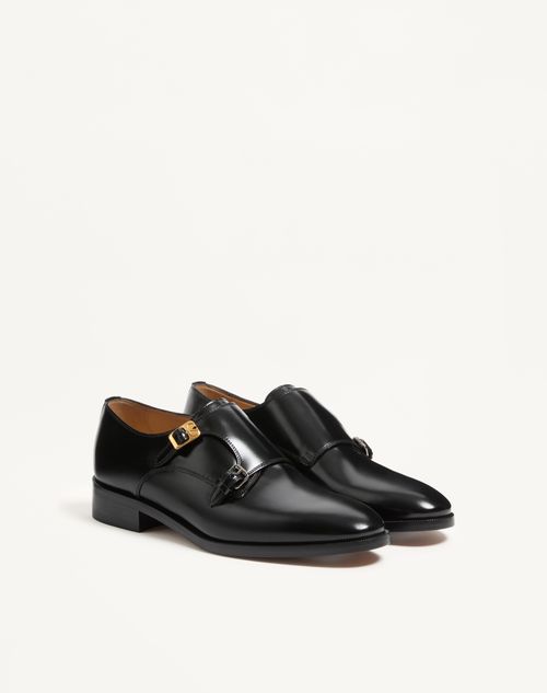 Valentino Garavani - Pas Des Dieux Double Monk Strap Shoes In Calfskin - Black - Man - Lace-ups