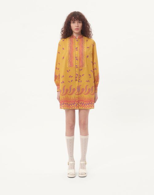 Valentino - Short Dress In Voyage Imaginaire Muslin - Yellow/multicolor - Woman - Dresses