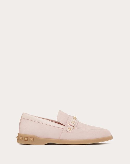 Valentino Garavani Women Leisure Flows Leather Loafers In Rose Quartz