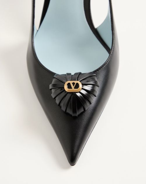 Valentino Garavani - Coeur Royal Slingback Pumps In Kidskin 75mm - Black - Woman - Pumps And Slingbacks