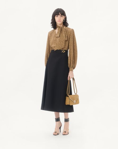 Valentino - Crepe Couture Midirock - Schwarz - Frau - Röcke