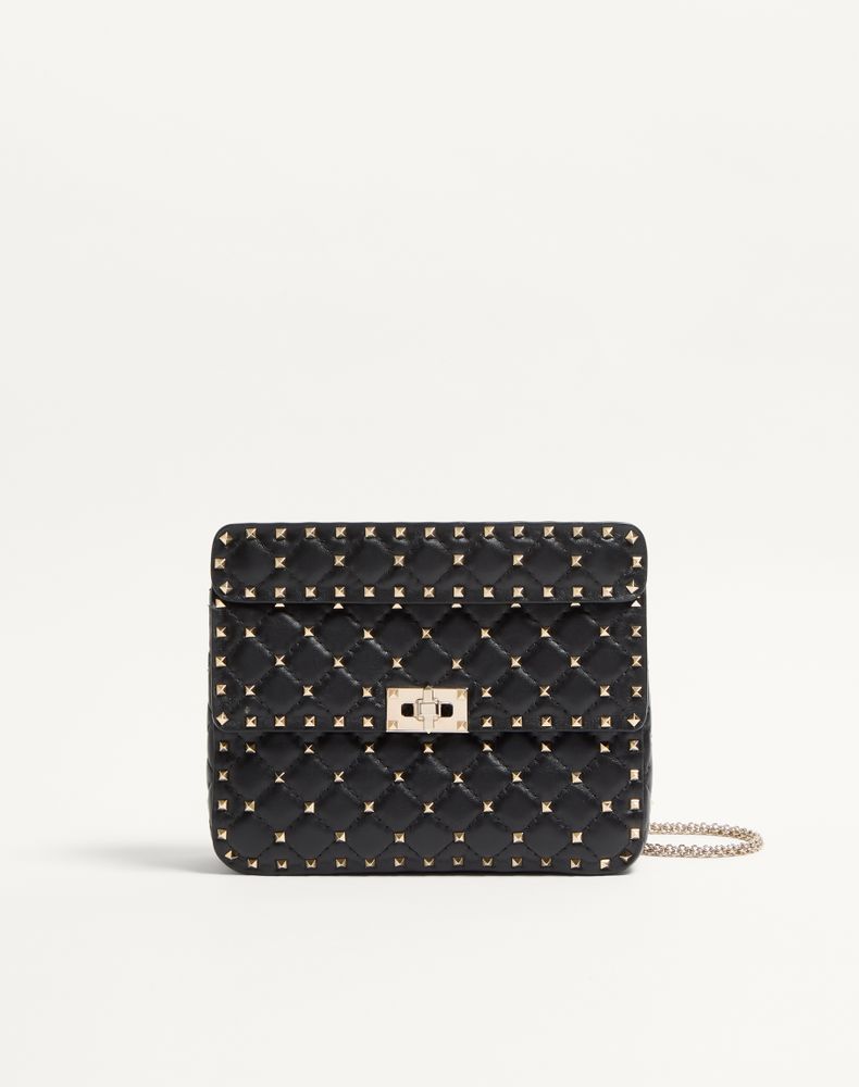 Valentino Garavani Women's Black Medium Nappa Rockstud Spike Bag Woman Uni