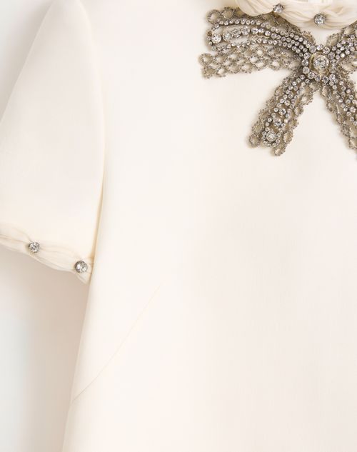 Valentino - Embroidered Crepe Couture Short Dress - Ivory - Woman - Dresses