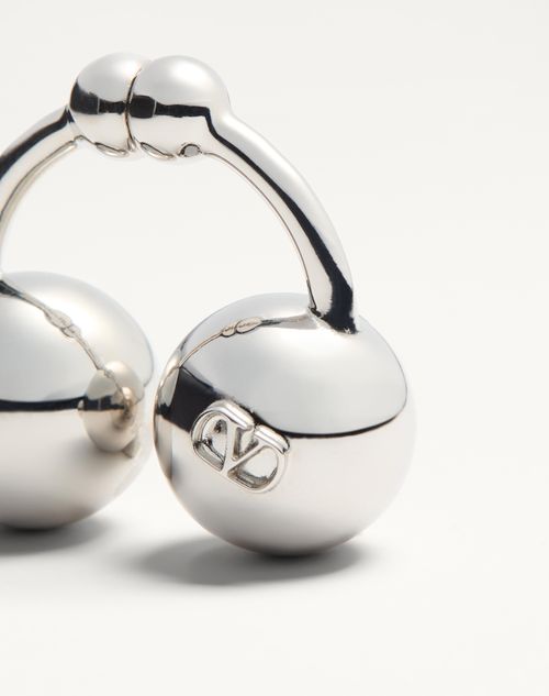 Valentino Garavani - Poetique Des Gouttes Mono Earring In Metal - Palladium - Man - Jewelry