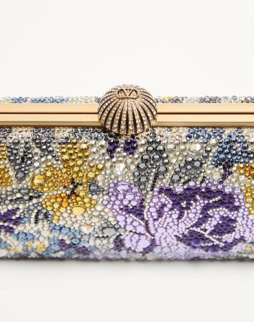 Valentino Garavani - Valentino Garavani Carry Secrets Minaudiere With Flowerism Rhinestone Motif - Multicolour/crystal - Woman - Clutches