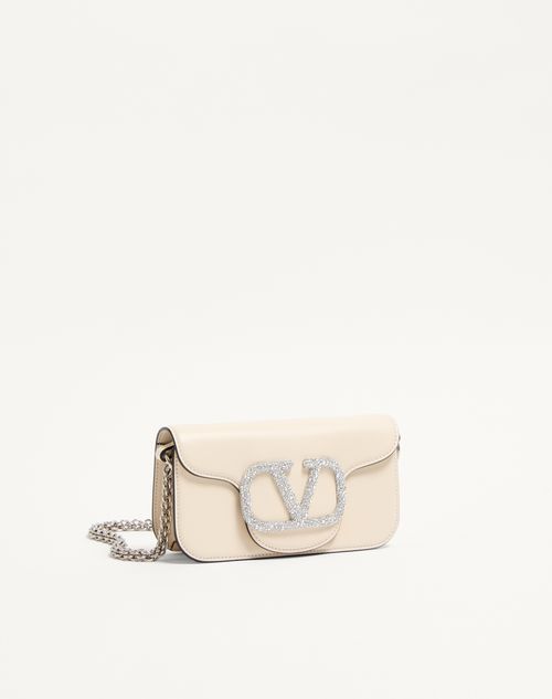 Valentino Garavani - Valentino Garavani Locò Small Shoulder Bag With Jewel Logo - Ivory - Woman - Shoulder Bags
