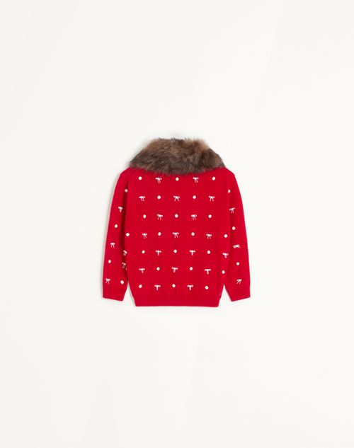 Valentino - Embroidered Cardigan - New Red - Woman - Knitwear